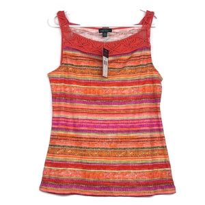 LRL Lauren Jeans Co. Sleeveless Striped Tank Top